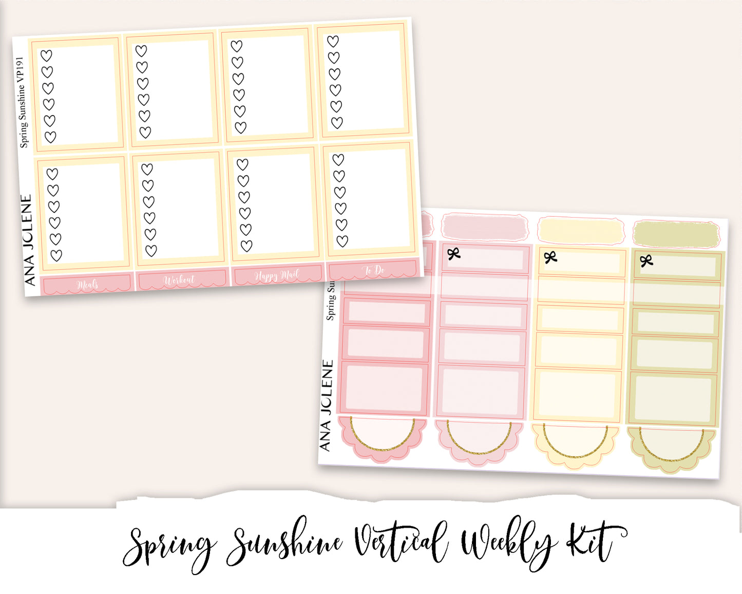 SPRING SUNSHINE Planner Sticker Kit (Vertical Weekly)