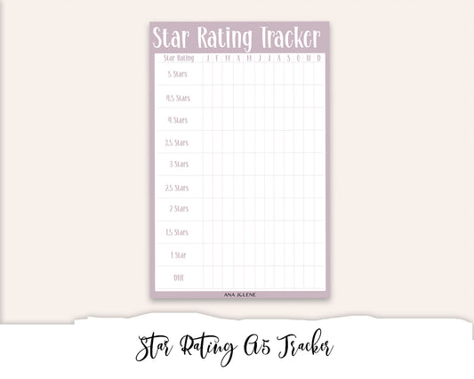 Star Rating Tracker Full Page Sticker - A5 Reading Journal