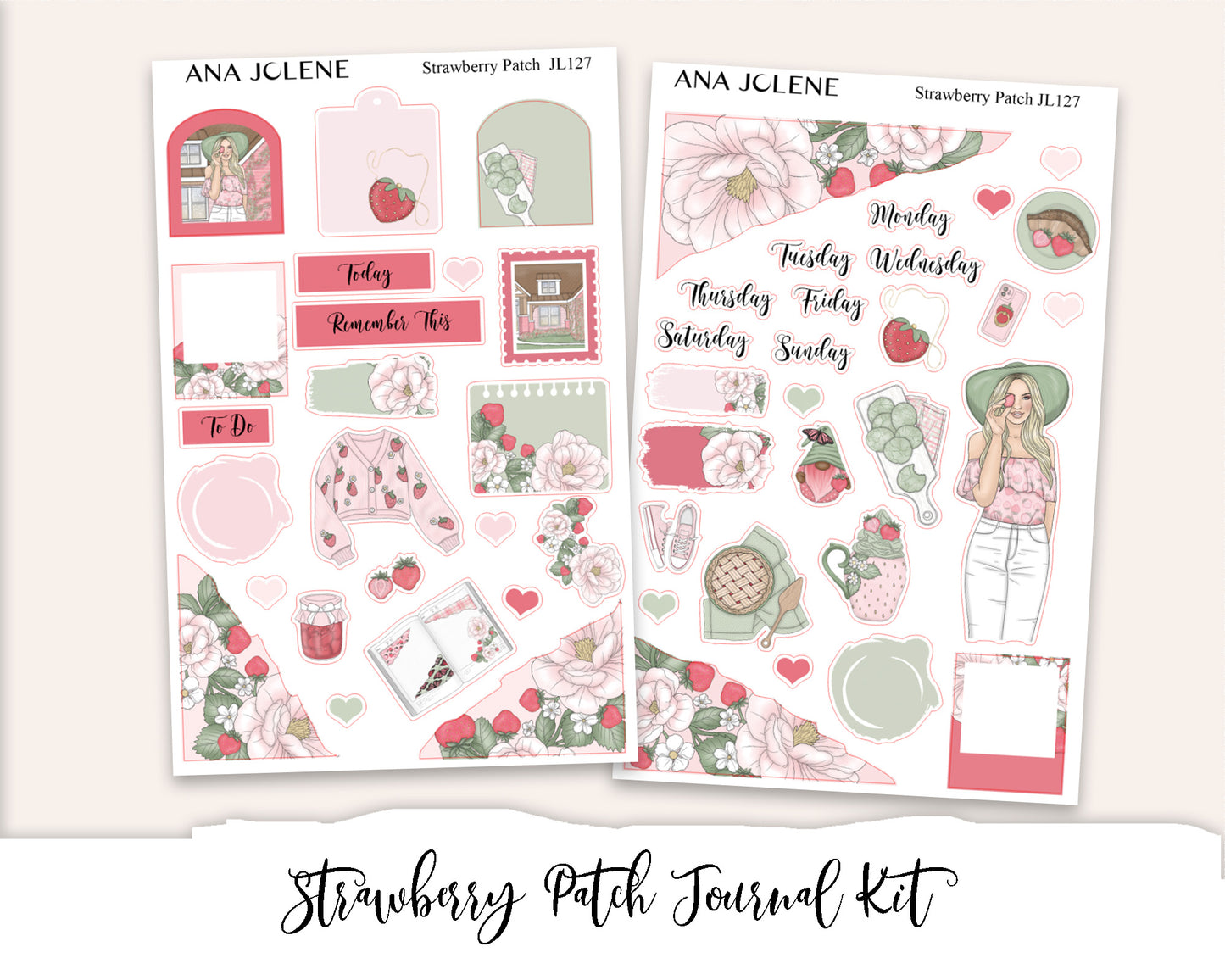 STRAWBERRY PATCH Mini Journal Sticker Kit