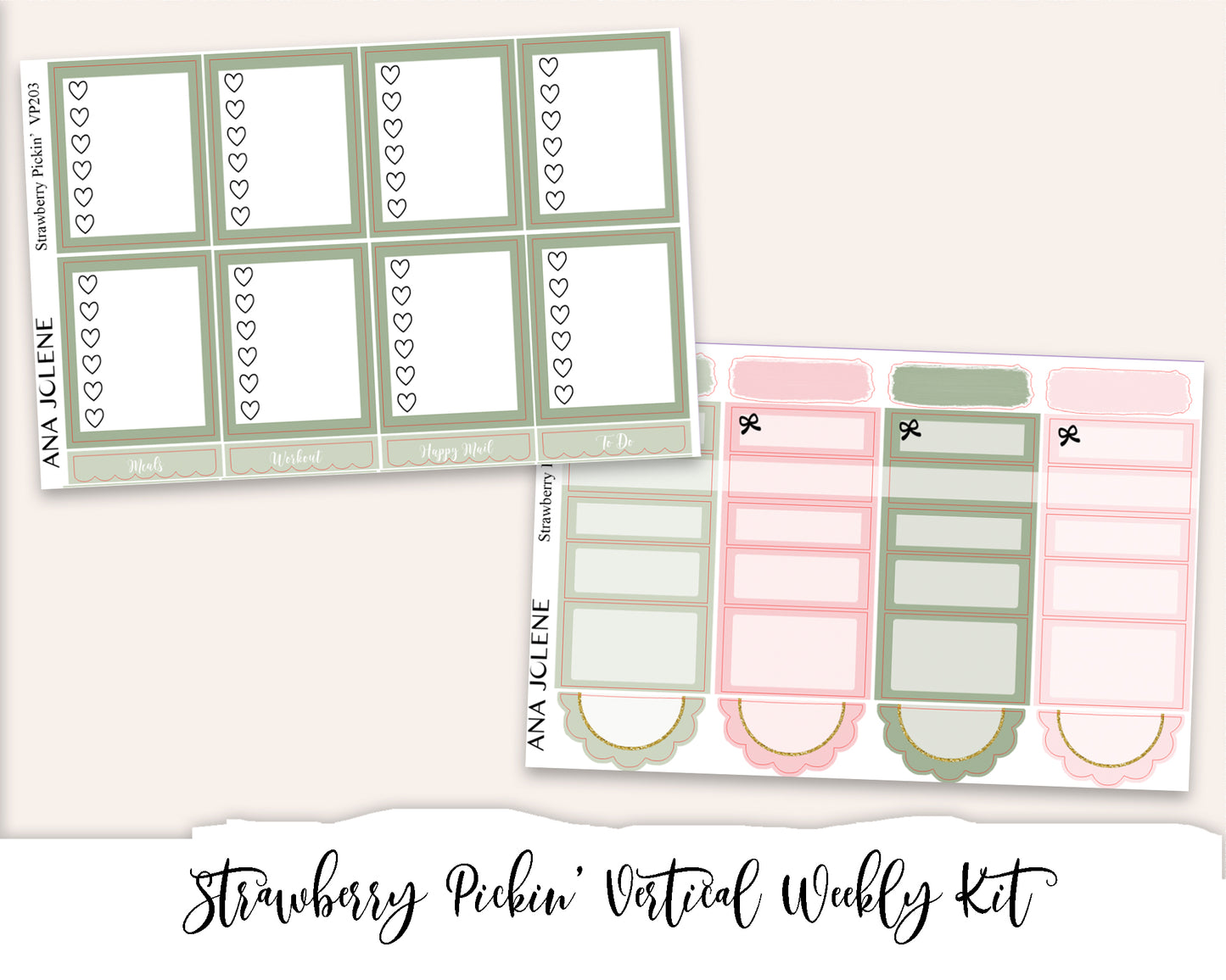 STRAWBERRY PICKIN' Planner Sticker Kit (Vertical Weekly)