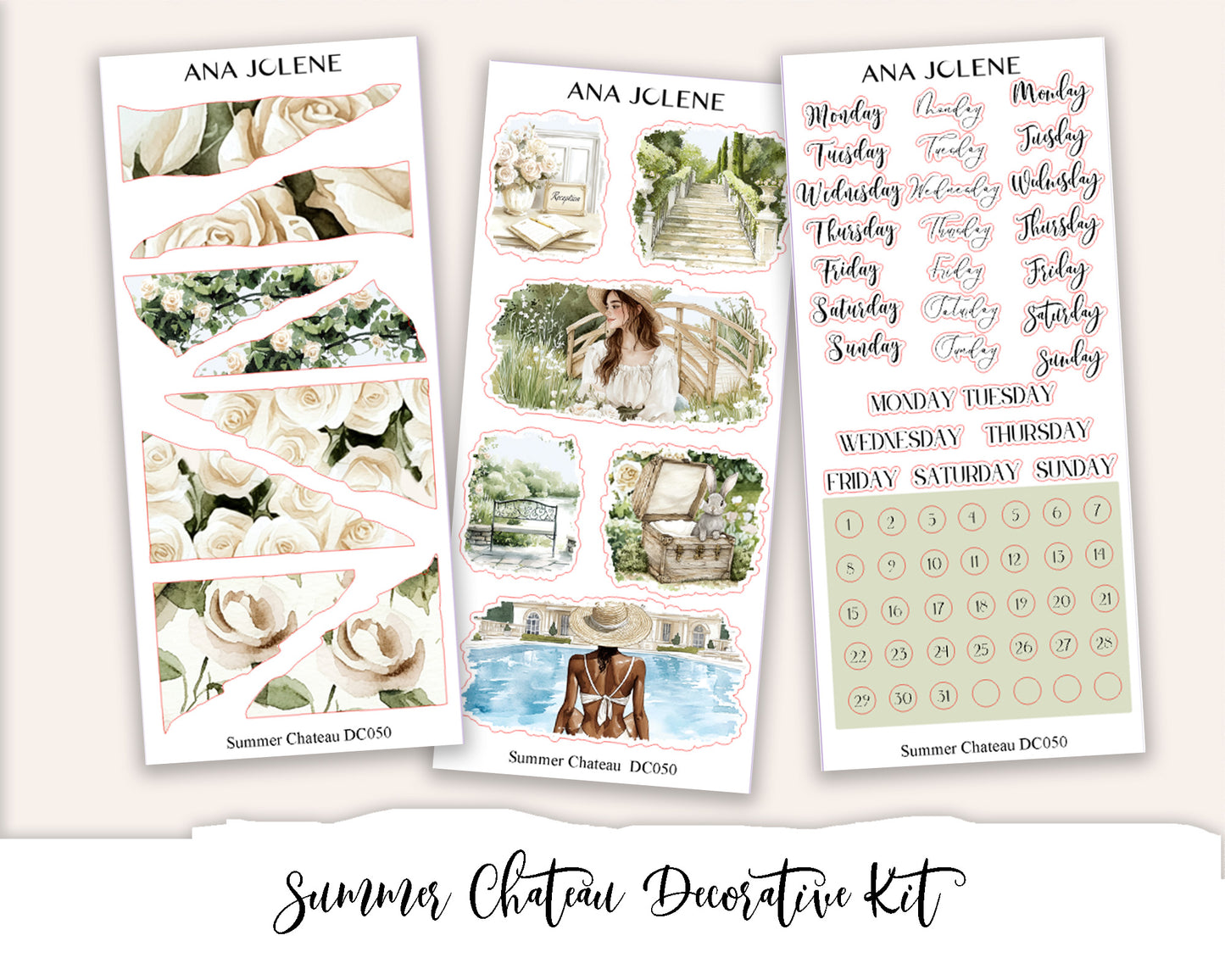 SUMMER CHATEAU Decorative Planner Sticker Kit