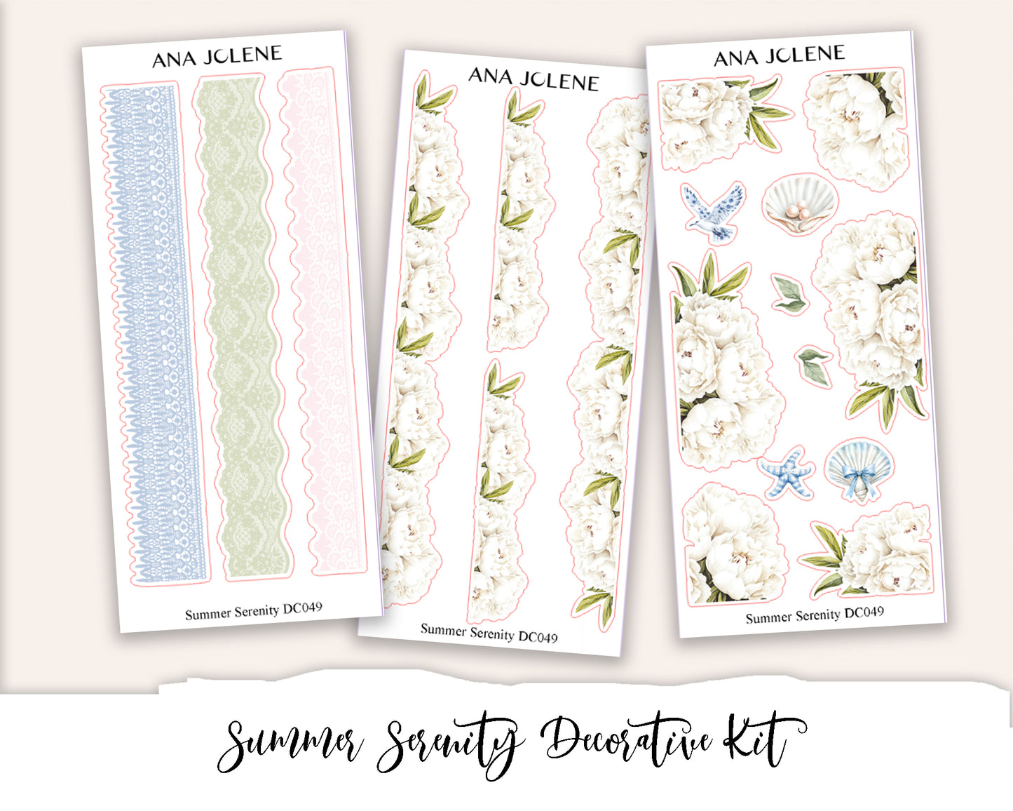 SUMMER SERENITY Decorative Planner Sticker Kit