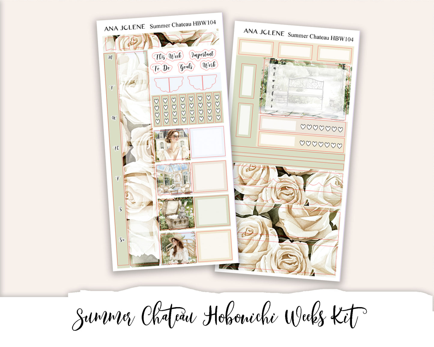 SUMMER CHATEAU  Hobonichi Weeks Planner Sticker Kit
