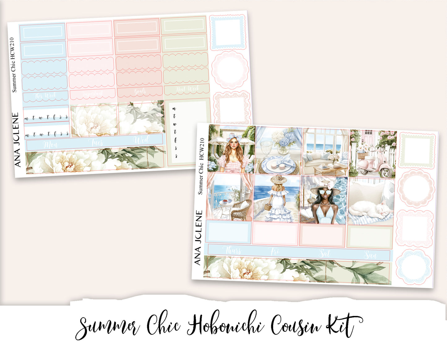 SUMMER CHIC Hobonichi Cousin Weekly Planner Sticker Kit