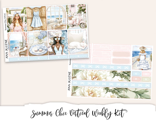 SUMMER CHIC  Planner Sticker Kit (Vertical Weekly)