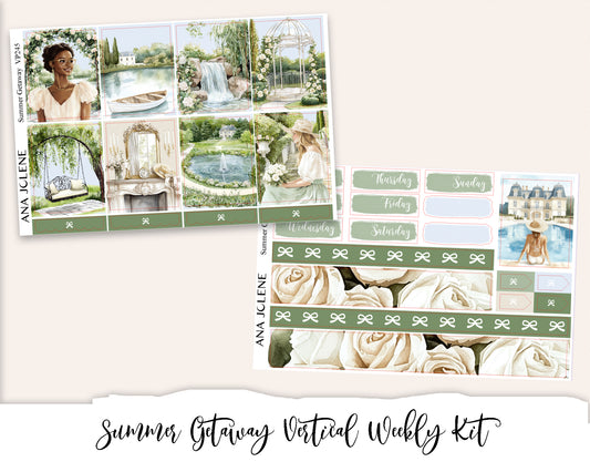 SUMMER GETAWAY Planner Sticker Kit (Vertical Weekly)