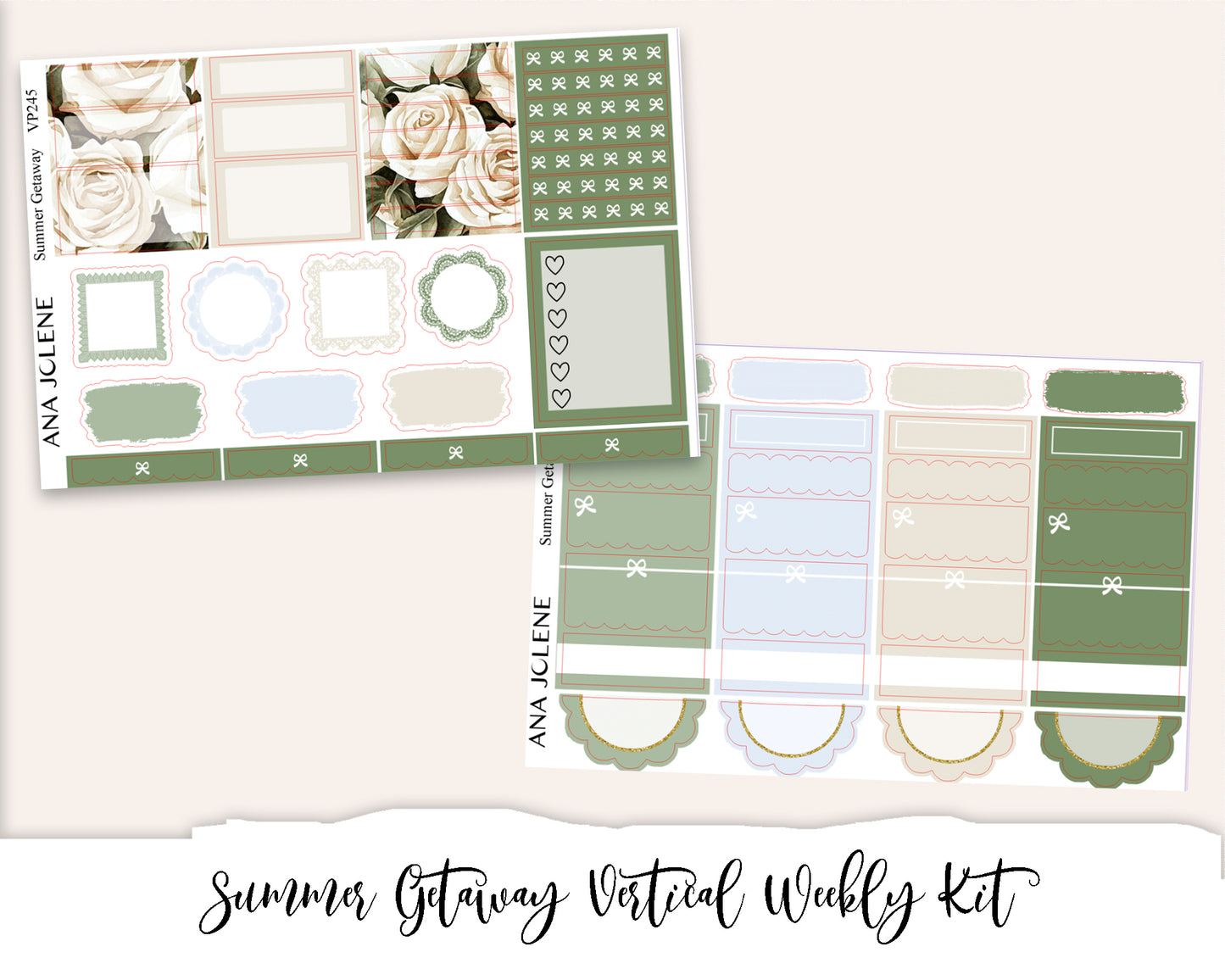 SUMMER GETAWAY Planner Sticker Kit (Vertical Weekly)