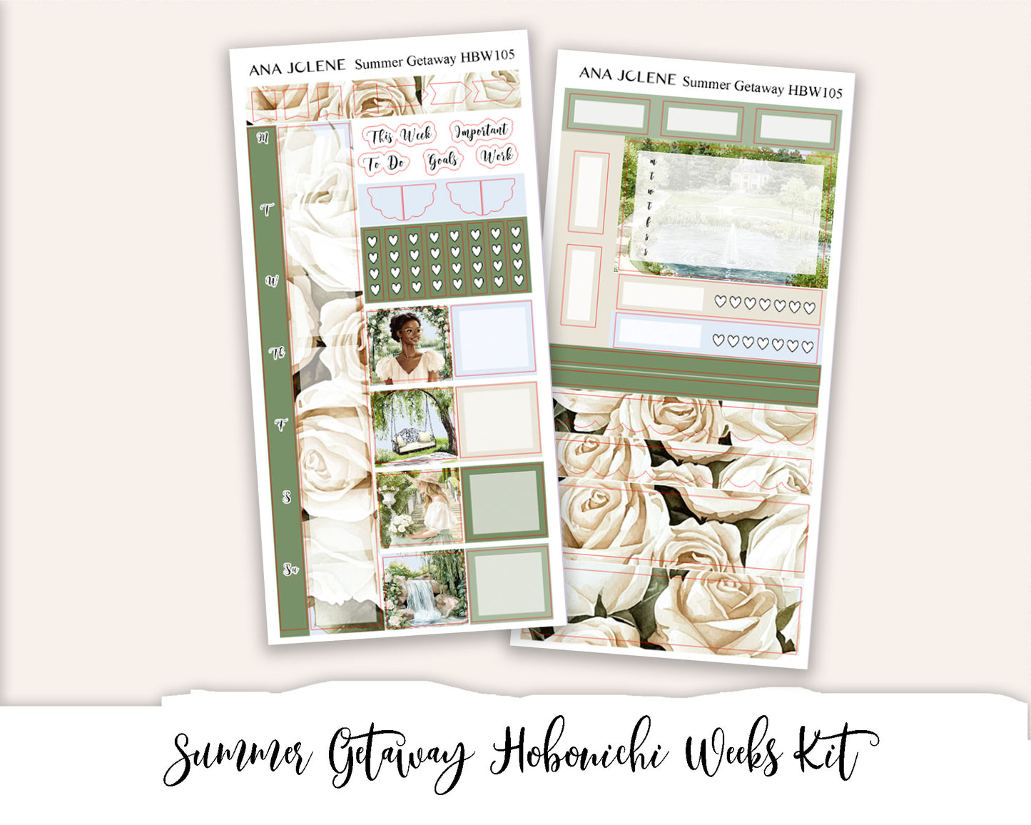 SUMMER GETAWAY Hobonichi Weeks Planner Sticker Kit