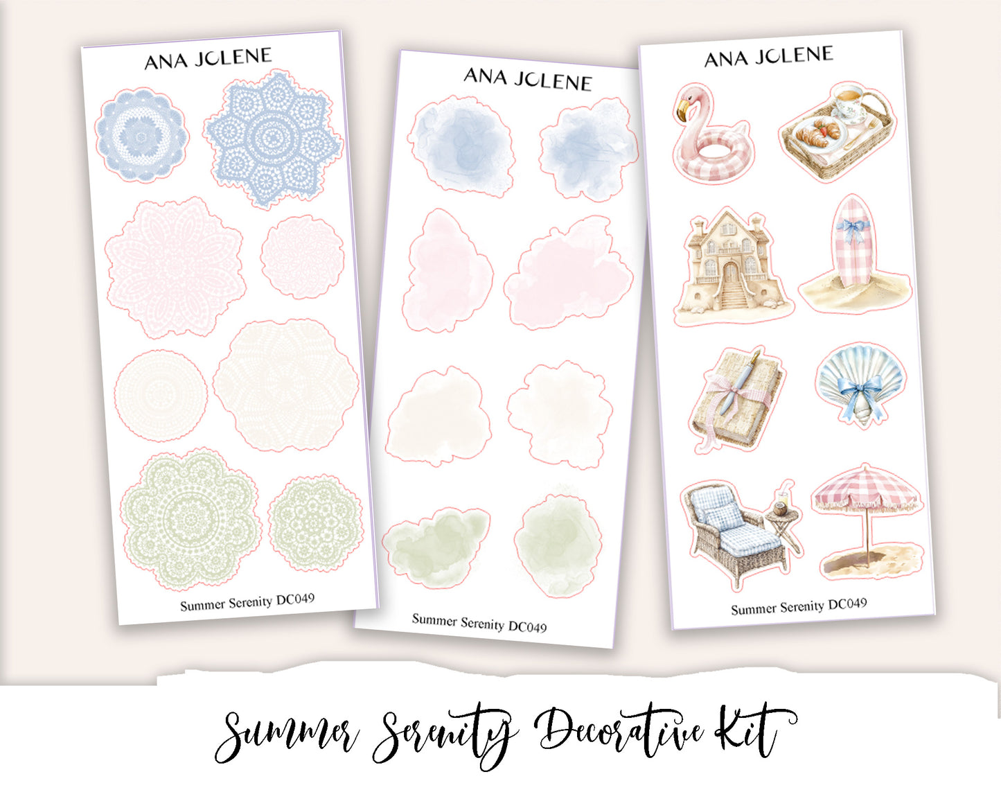 SUMMER SERENITY Decorative Planner Sticker Kit