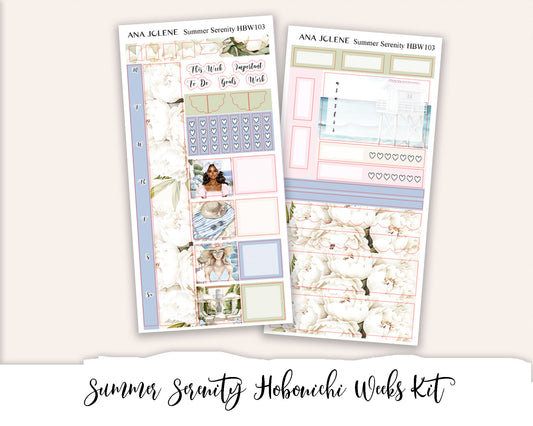 SUMMER SERENITY  Hobonichi Weeks Planner Sticker Kit