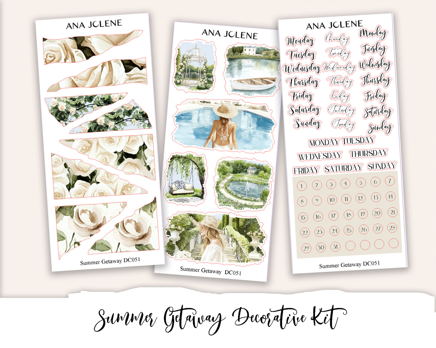 SUMMER GETAWAY Decorative Planner Sticker Kit