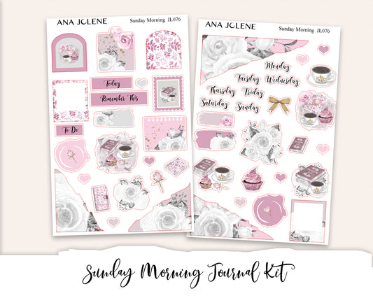 SUNDAY MORNING Mini Journal Sticker Kit