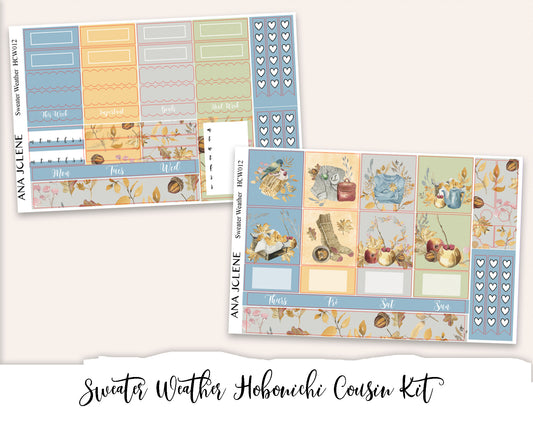 SWEATER WEATHER Hobonichi Cousin Weekly Planner Sticker Kit