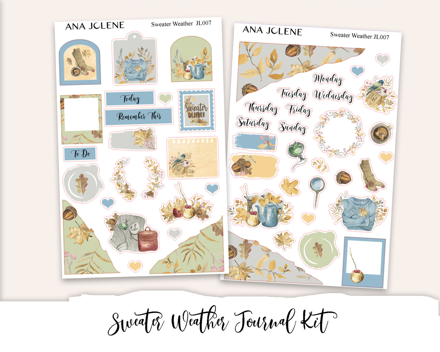 SWEATER WEATHER Mini Journal Sticker Kit