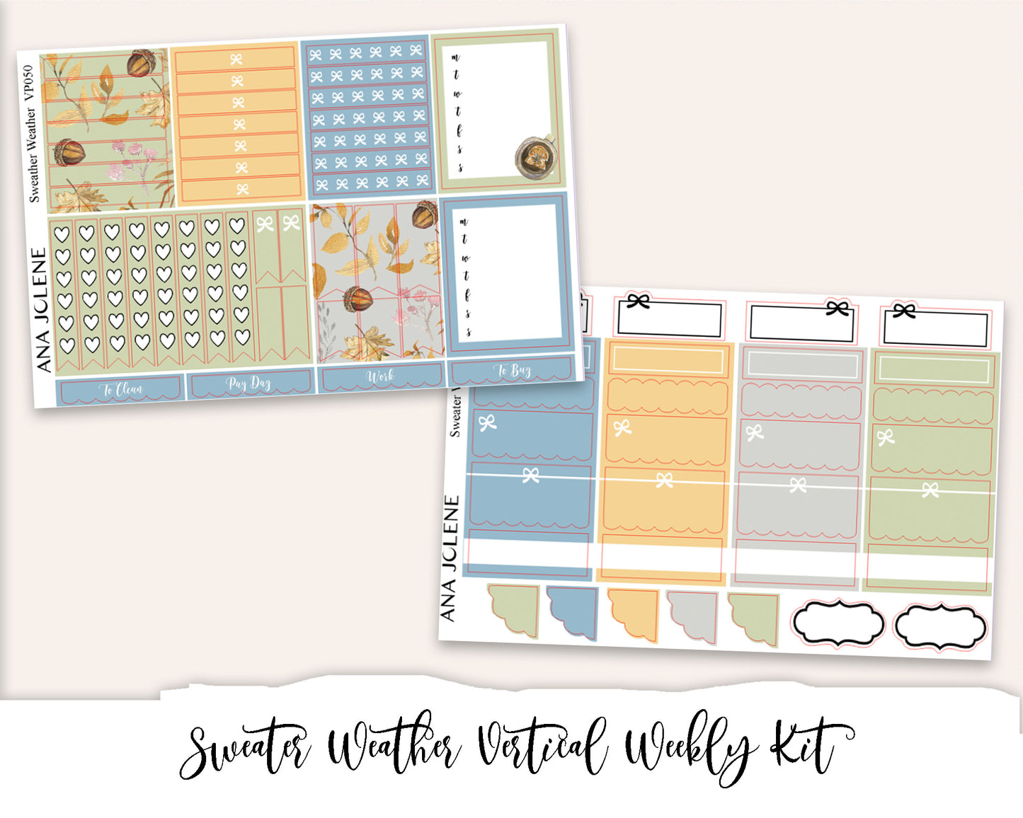SWEATER WEATHER Planner Sticker Kit (Vertical Weekly)