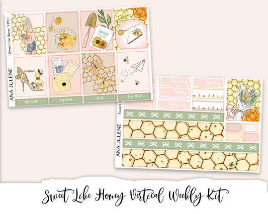 SWEET LIKE HONEY Planner Sticker Kit (Vertical Weekly)