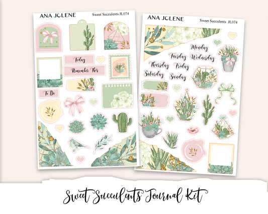 SWEET SUCCULENTS Mini Journal Sticker Kit