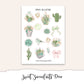 SWEET SUCCULENTS Hobonichi Cousin Weekly Planner Sticker Kit
