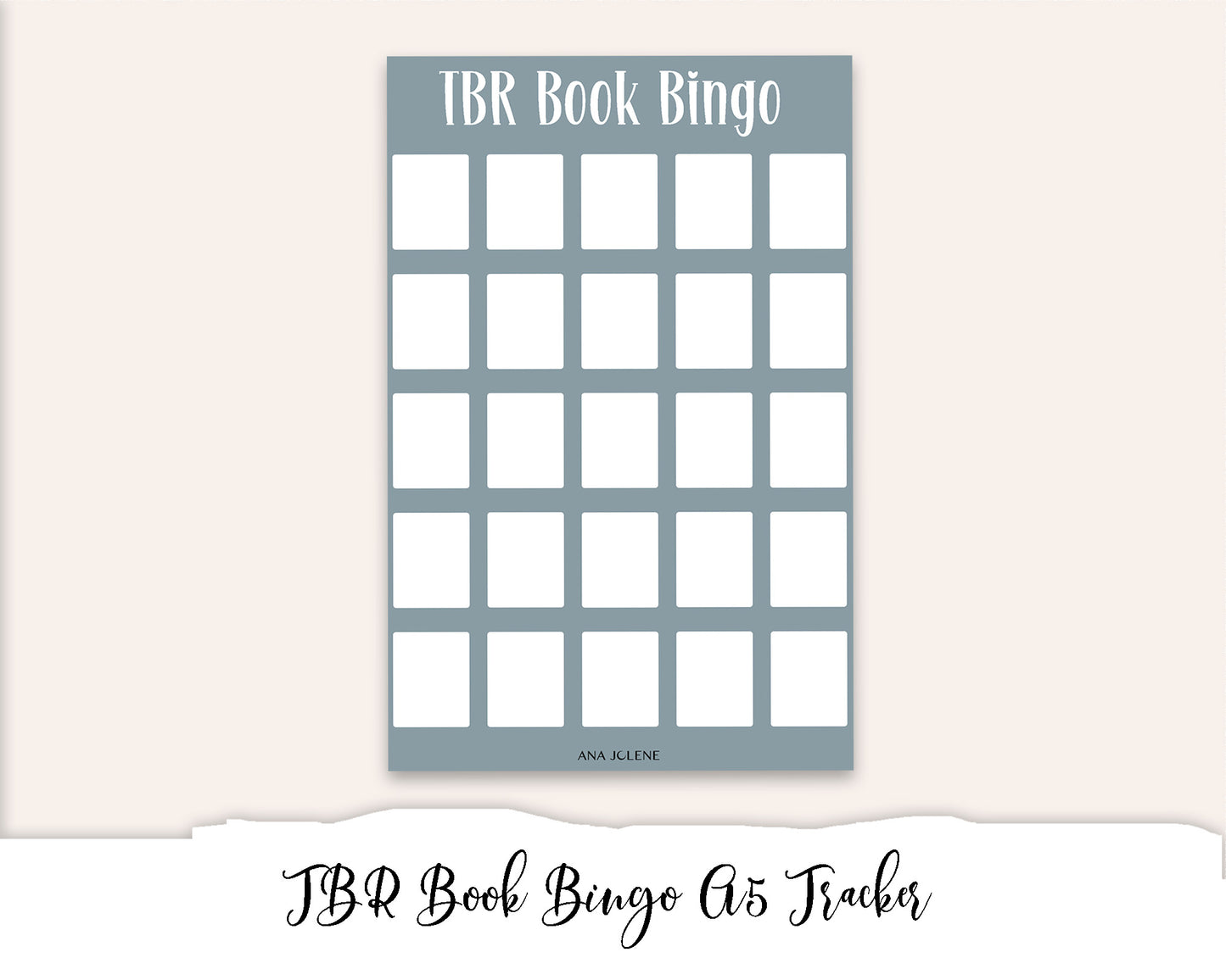 TBR Book Bingo Tracker Full Page Sticker - A5 Reading Journal