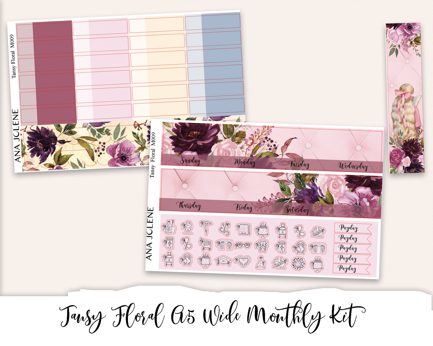 Monthly Kits for A5Wide inserts Bundle 1