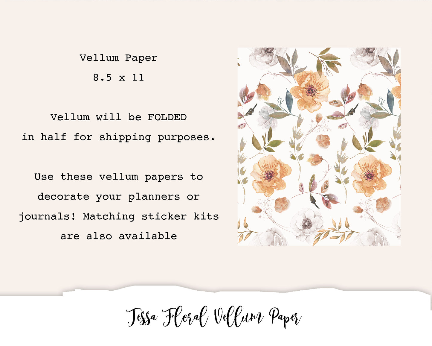 Tessa Floral Vellum Paper