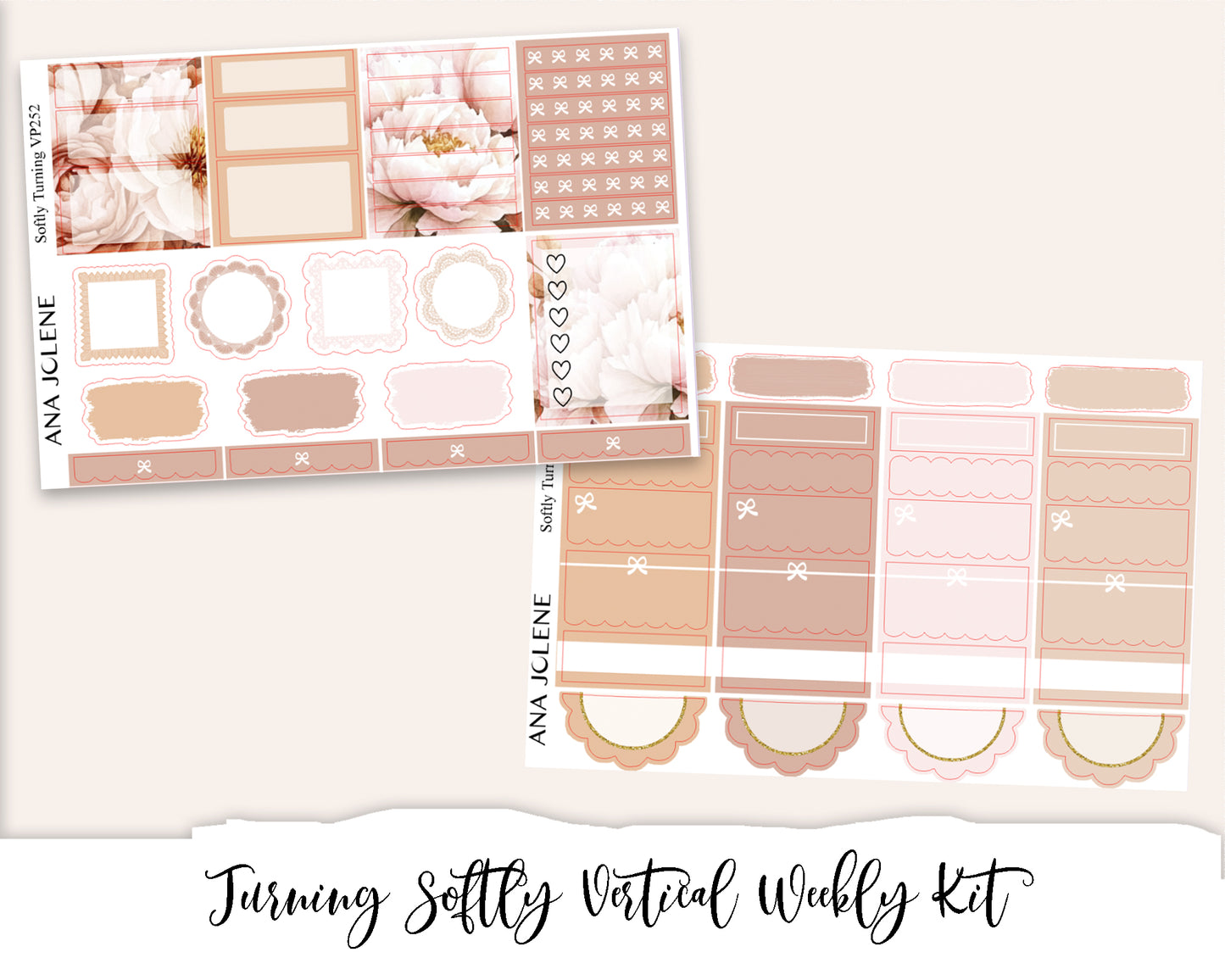 SOFTLY TURNING Planner Sticker Kit (Vertical Weekly)