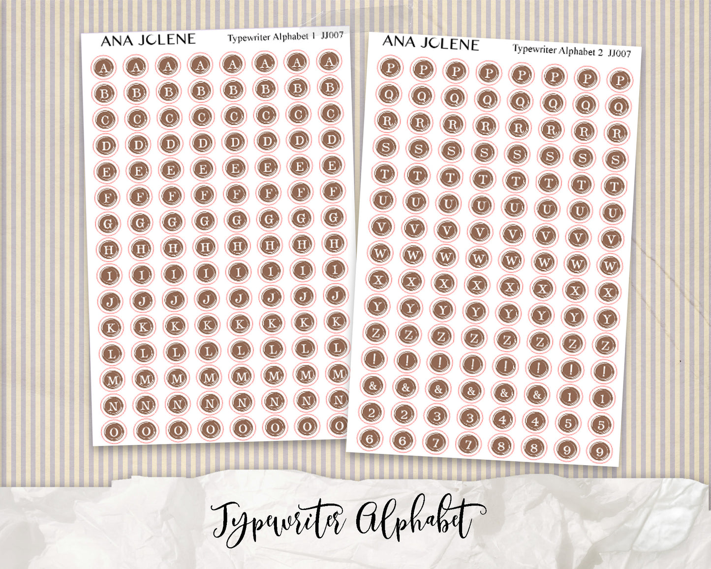 Typewriter Alphabet Stickers