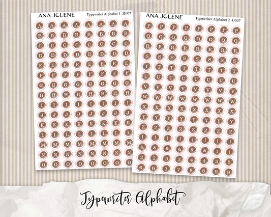 Typewriter Alphabet Stickers