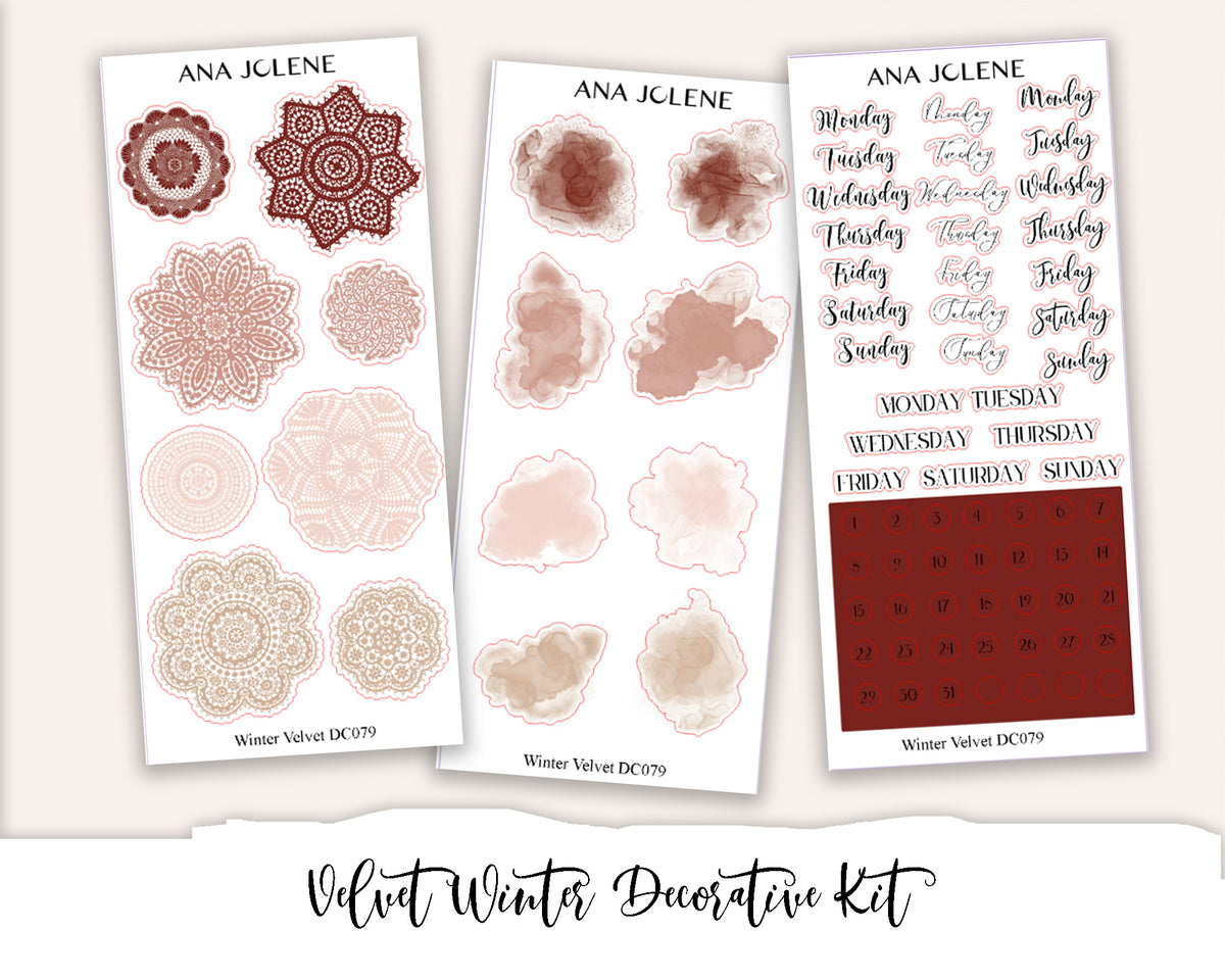 VELVET WINTER Decorative Planner Sticker Kit