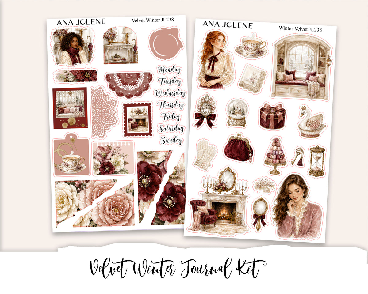 VELVET WINTER Mini Journal Sticker Kit
