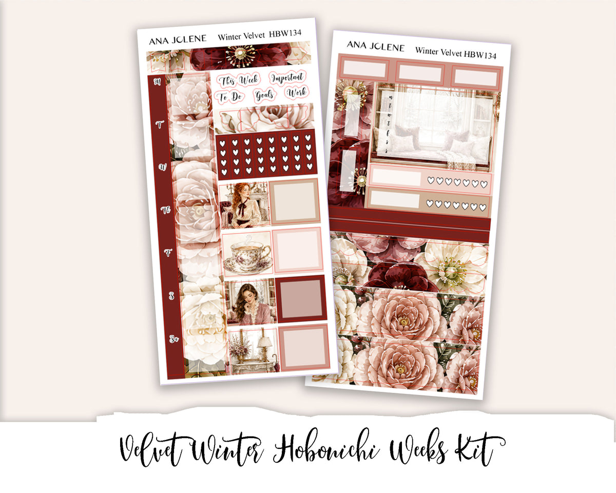 VELVET WINTER Hobonichi Weeks Planner Sticker Kit