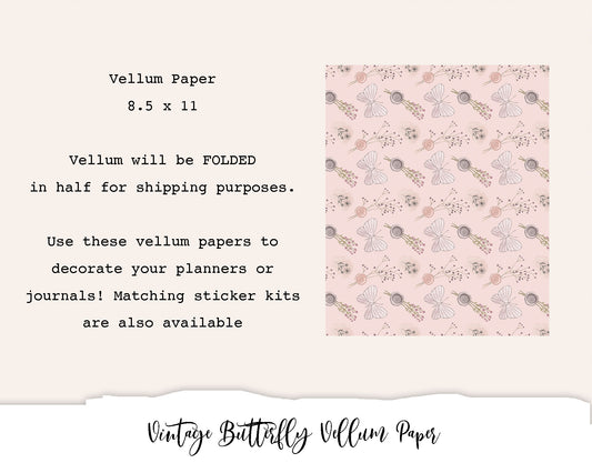 Vintage Butterfly Vellum Paper