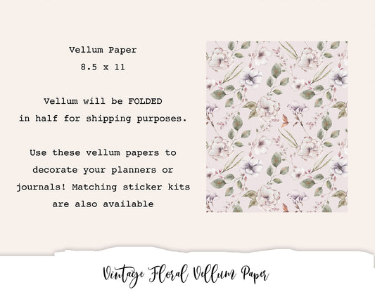 Vintage Floral Vellum Paper