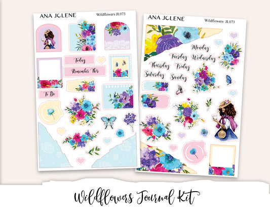 WILDFLOWERS Mini Journal Sticker Kit