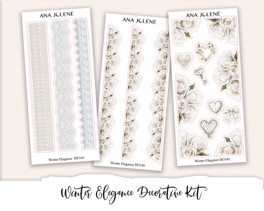 WINTER ELEGANCE Decorative Planner Sticker Kit