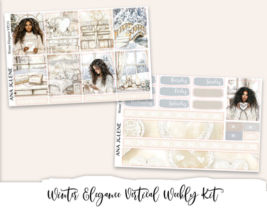 WINTER ELEGANCE Planner Sticker Kit (Vertical Weekly)