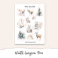 WINTER EVERGREEN  Hobonichi Cousin Weekly Planner Sticker Kit