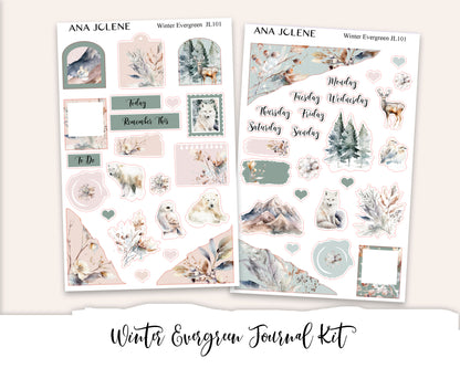 WINTER EVERGREEN Mini Journal Sticker Kit