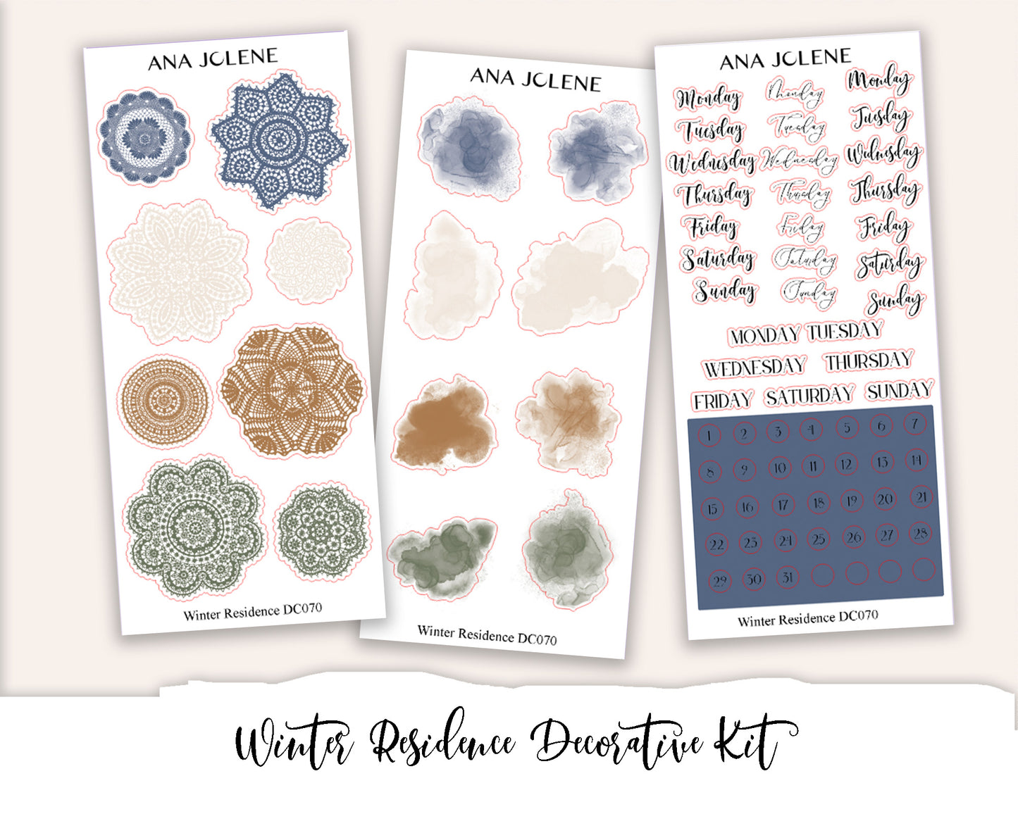 WINTER RESIDENCE  Decorative Planner Sticker Kit