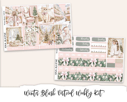 WINTER BLUSH  Planner Sticker Kit (Vertical Weekly)