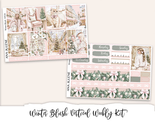 WINTER BLUSH  Planner Sticker Kit (Vertical Weekly)