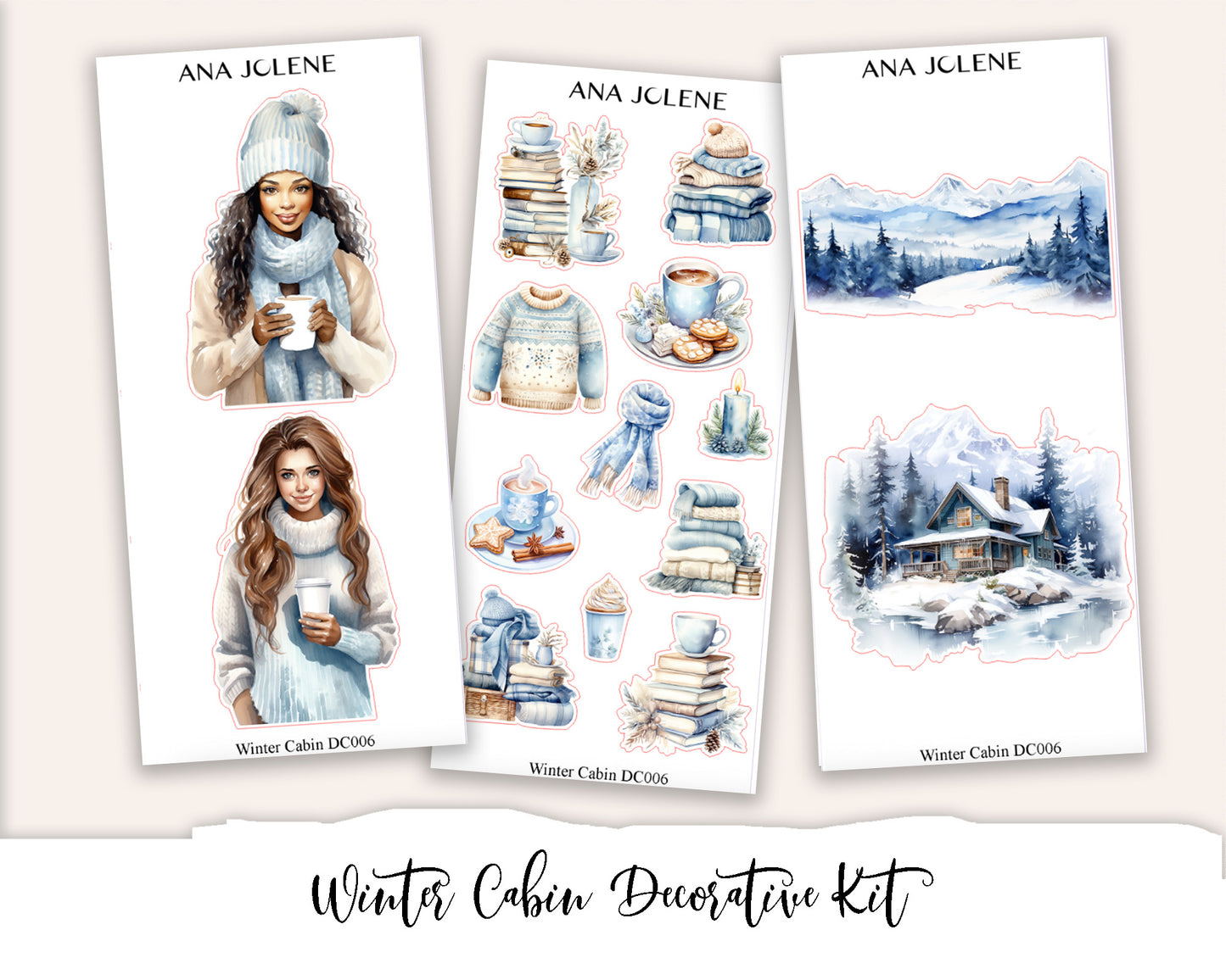 WINTER CABIN Decorative Planner Sticker Kit