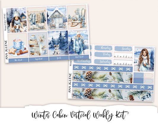 WINTER CABIN Planner Sticker Kit (Vertical Weekly)