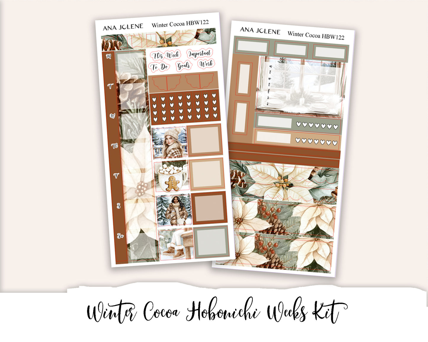 WINTER COCOA Hobonichi Weeks Planner Sticker Kit