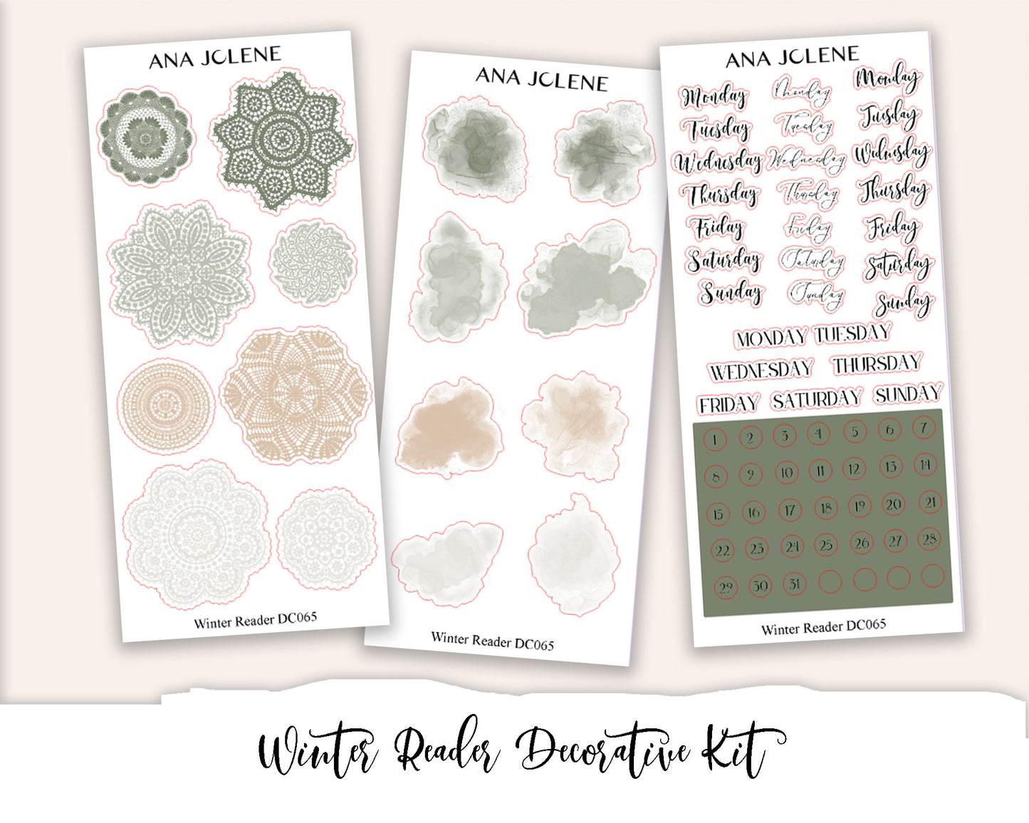 WINTER READER Decorative Planner Sticker Kit