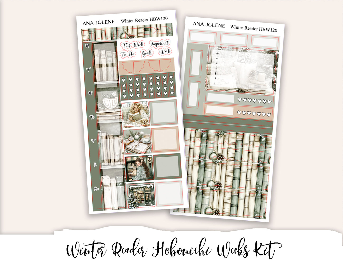WINTER READER Hobonichi Weeks Planner Sticker Kit