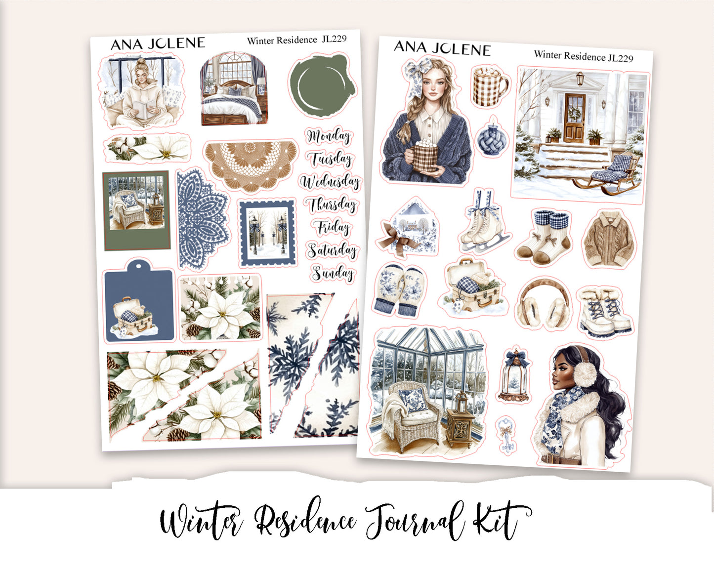 WINTER RESIDENCE  Mini Journal Sticker Kit