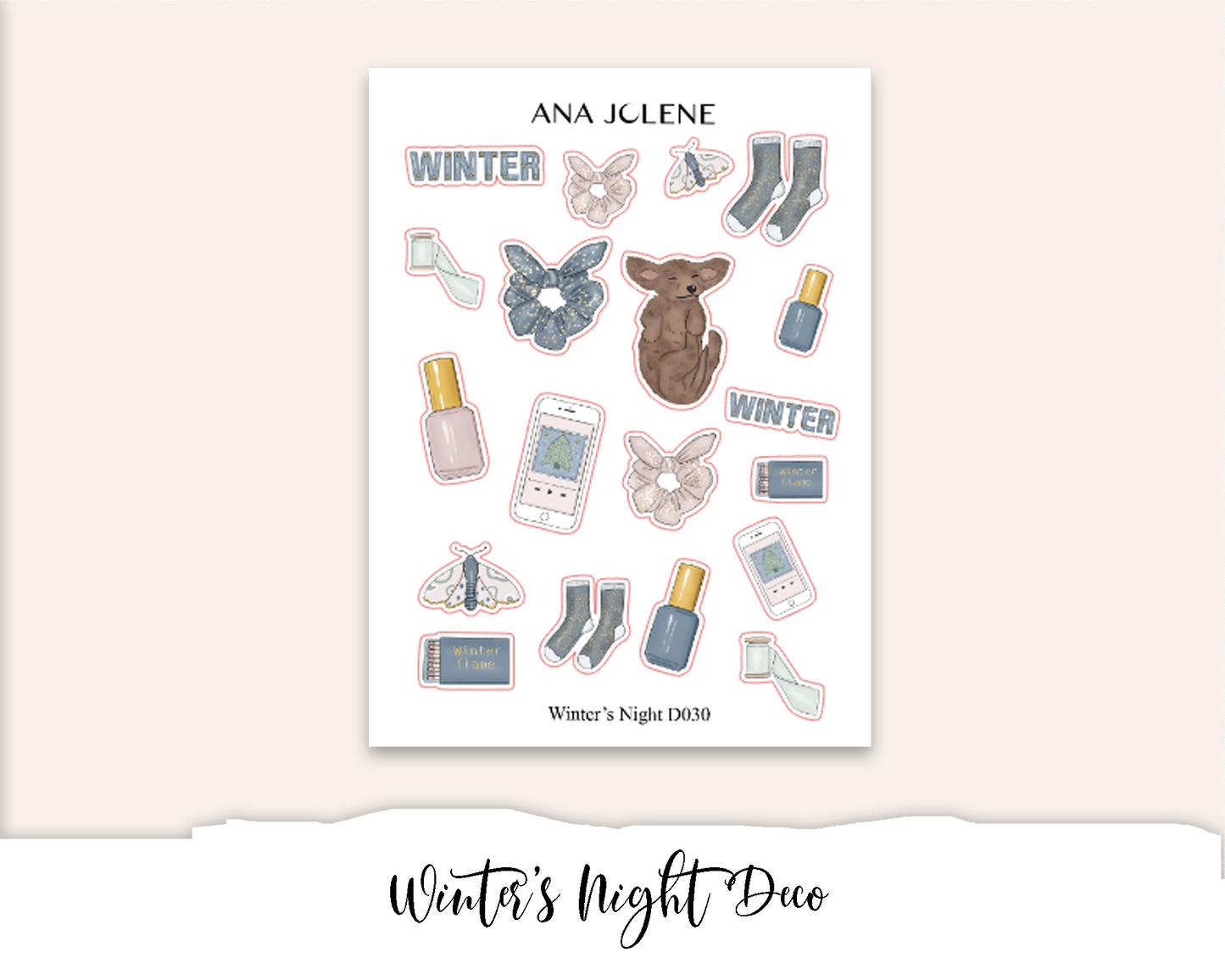 WINTER'S NIGHT Planner Sticker Kit (Vertical Weekly)