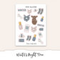WINTER'S NIGHT Mini Journal Sticker Kit