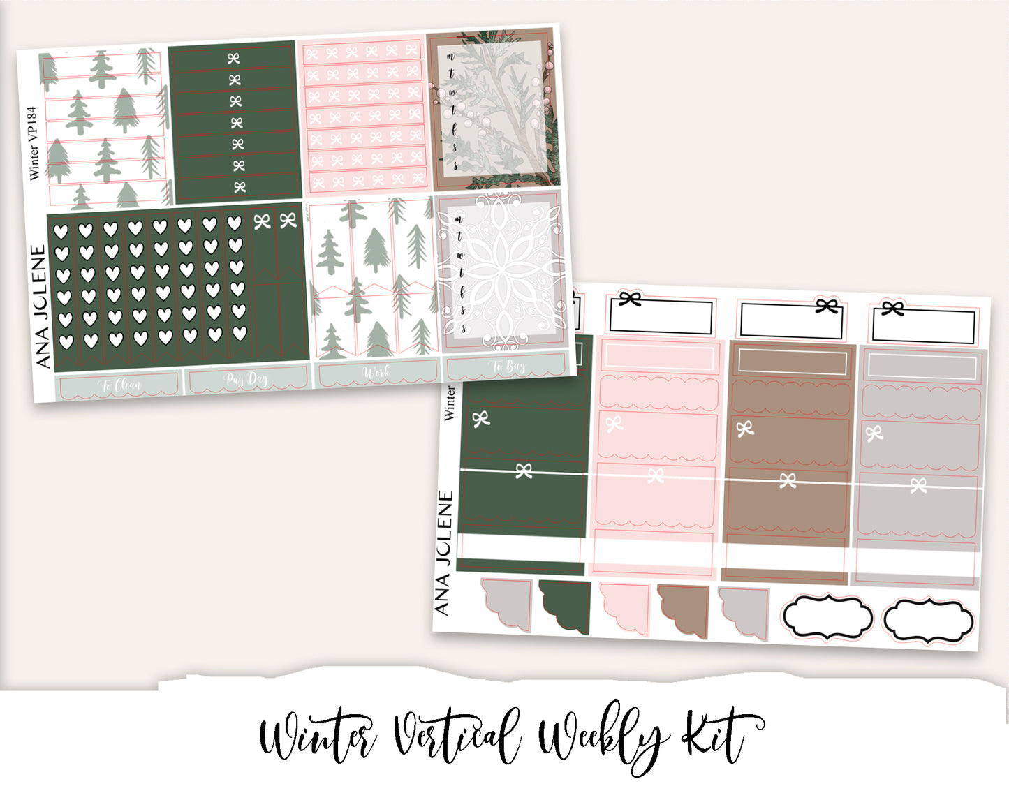 WINTER Planner Sticker Kit (Vertical Weekly)